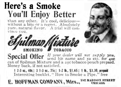 Advertisement for Spilman Mixture from 1909.